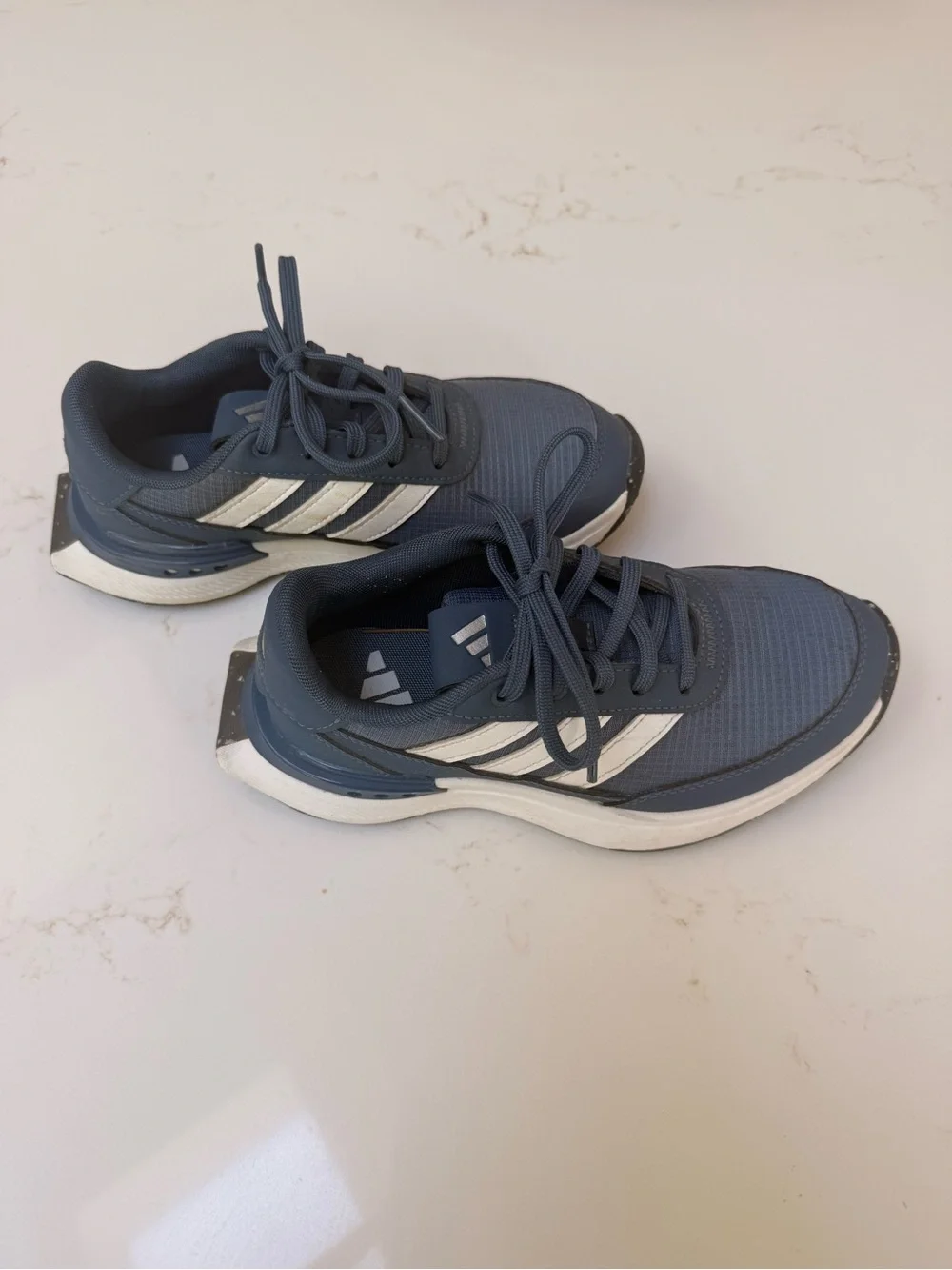 adidas Kids Blue Sneakers with White Stripes